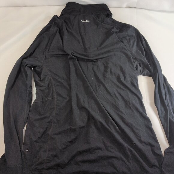 Paradox Long Sleeve 1/4 Zip Shirt Merino Wool Blend Collared Black Women's XL - Picture 9 of 10